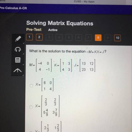 What is the solution to the equation -M+KX= J?
