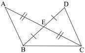 (05.03 MC) Look at the figure below: Triangles ABC and BDC have a common base BC. E is the point of