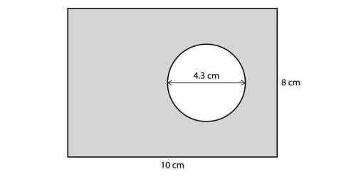 What is the area of the shaded region in the figure shown? A 18.6 cm2 B 21.9 cm2 C 61.5 cm2 D 65.5