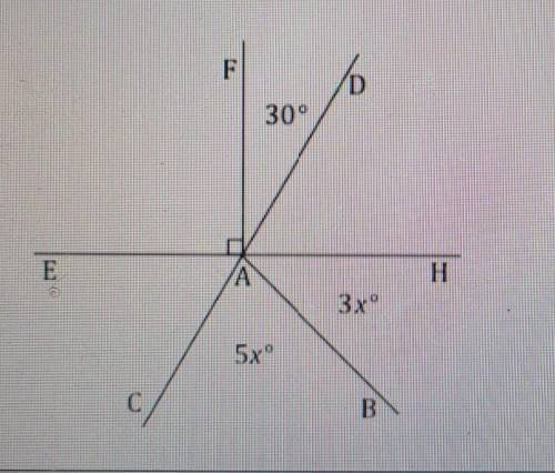 Given the following diagram answer the following:1.<CAH is a vertical angle with which of the fo