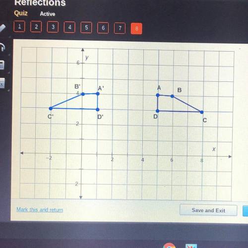 What is the line of reflection for the trapezoids X=3 Y=3 X-axis Y-axis