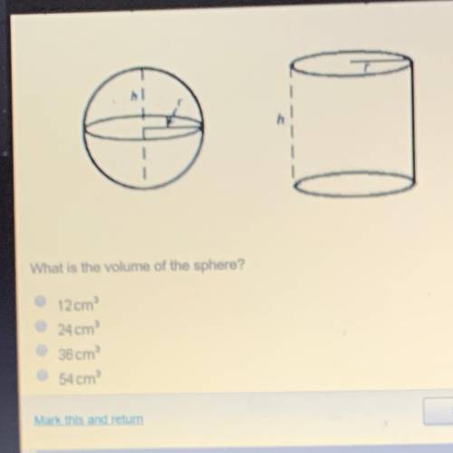 A sphere and a cylinder have the same radius and height. The volume of the cylinder is 18 cm. hl Wh