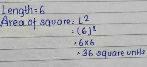 
Z Points What is the area of a square with sides of length 6? O A. 12 square units B. 18 square uni