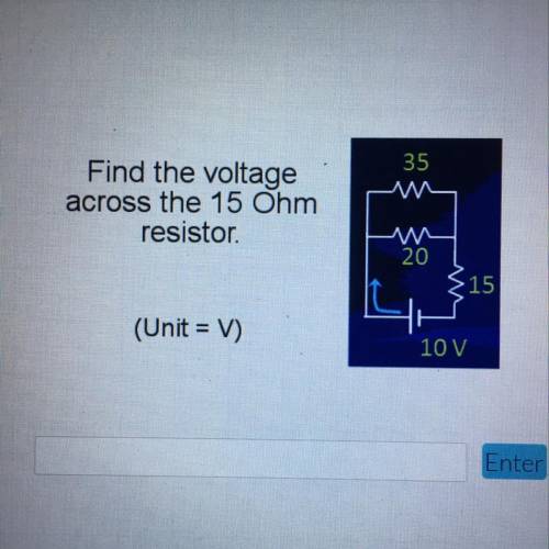 Find the voltage across the 15 Ohm resistor plz help ty