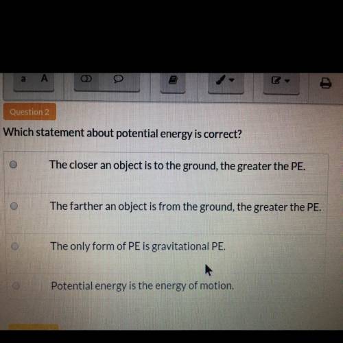 Which statement about potential energy is correct?