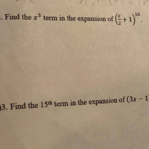 Find the x^3 term in the expansion of (x/2+1)^10