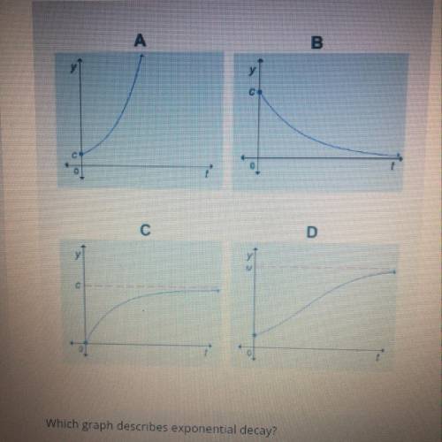 Which graph describes exponential decay? A B C D