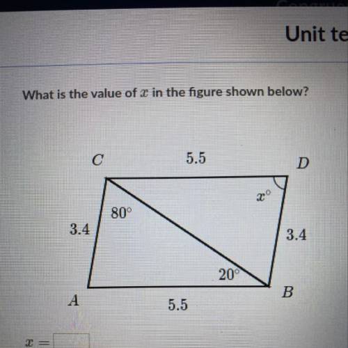 What is the value of x in the figure?