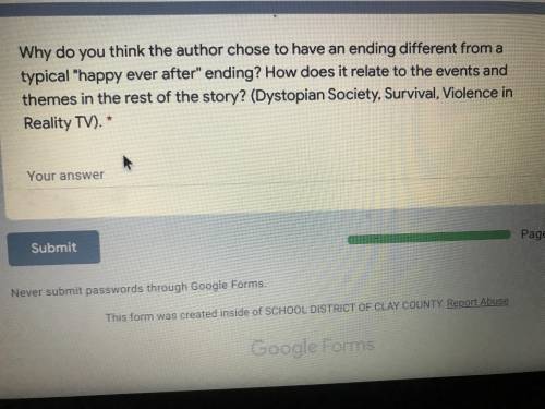 Why do you think the author of the hunger games book choose a happy ever after ending (Chapter 27 )