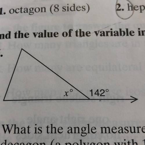 Find the value of the variable in the polygon shown