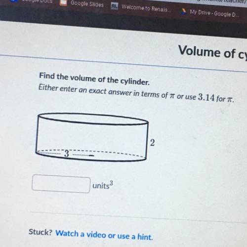Find the volume of the shape