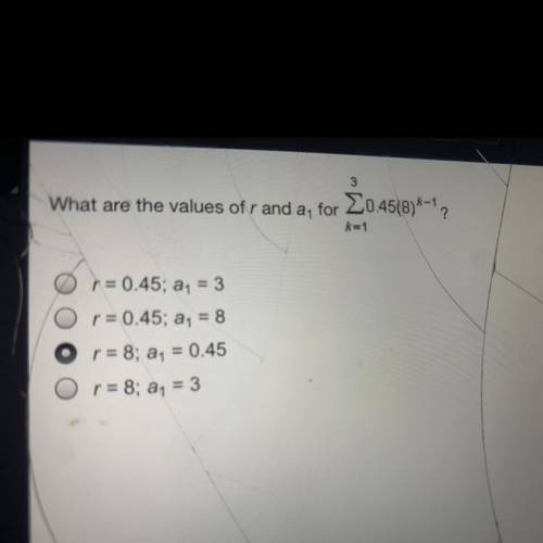 What are the values of r and a1