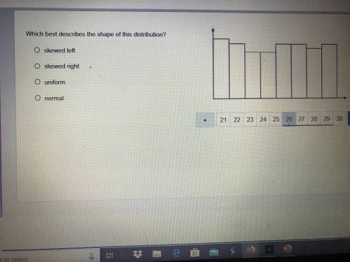 15 POINTS!! which best describes the shape of this distribution?