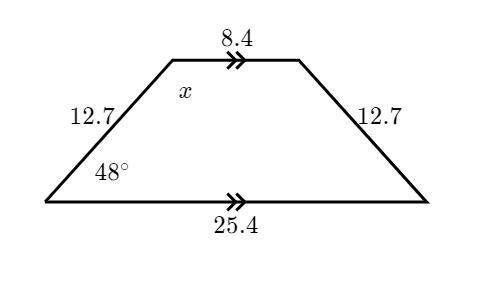 What is the value of the angle marked with an x?