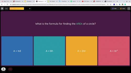 What is the formula for finding the AREA of a circle??????????????????????