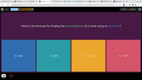 What is the formula for finding the circumference of a circle using it's diameter??????????????????