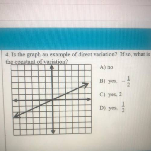 4. Is the graph an example of direct variation? If so, what is the constant of variation?
