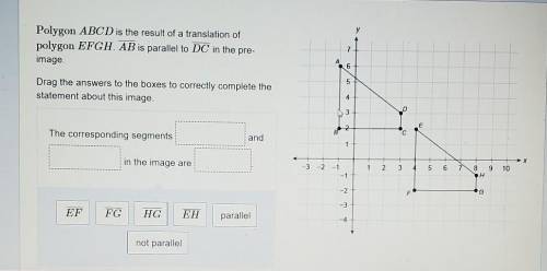 Please Help). Polygon ABCD is the result of translation of polygon EFGH. AB is parallel to DC in th