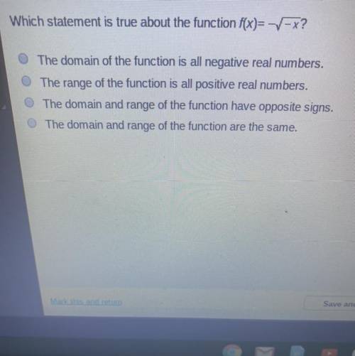Which statement is true about the function f(x)= - square root -x