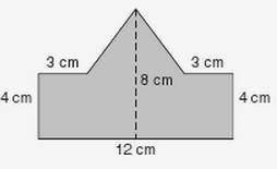 : Find the area of the figure shown below and choose the appropriate result.   A 60 cm2  B 66 cm2