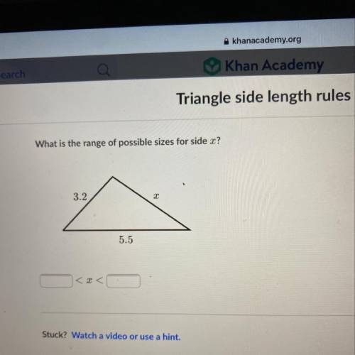 What is the range of possible sizes for side X
