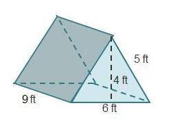 What is the surface area of the triangular prism? In square feet
