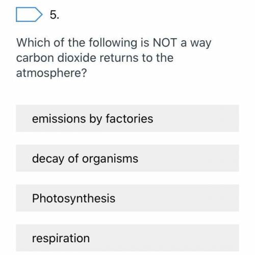 Which of the following is not a way carbon dioxide returns to the atmosphere