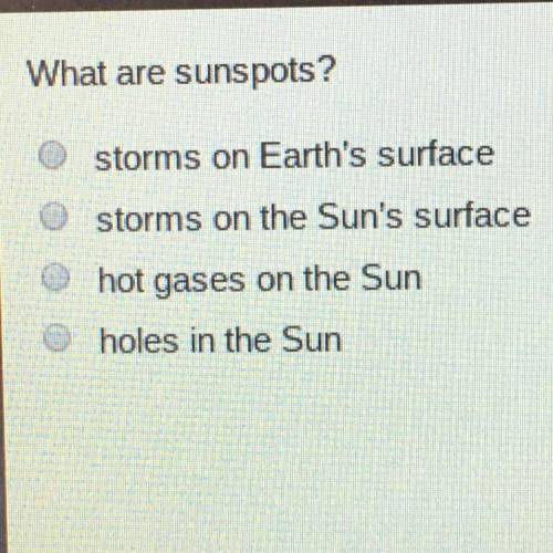 What are sunspots? (HURRY)