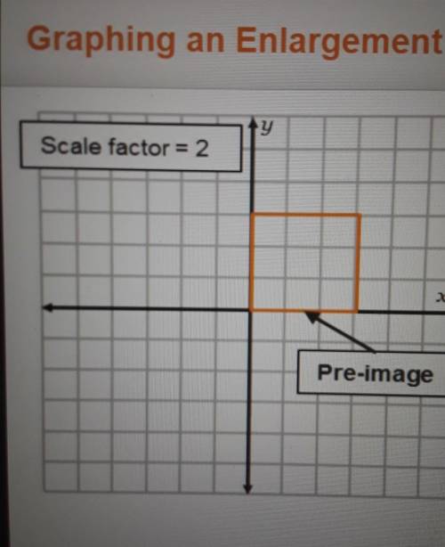Consider the given pre-image dilated by a scale factorof 2, and answer the questions,After applying