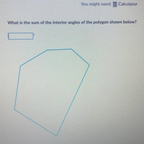 What is the sum of the interior angles of a polygon shown below?