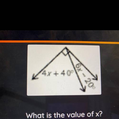 What is the value of x? 9° 22° 10° 7°