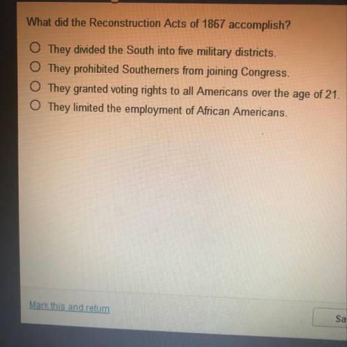 What did the Reconstruction Acts of 1867 accomplish ?