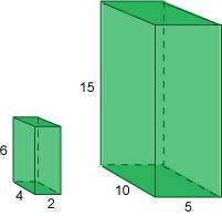 Someone please help!! (: The two prisms below are similar. Complete the steps to find the ratios of