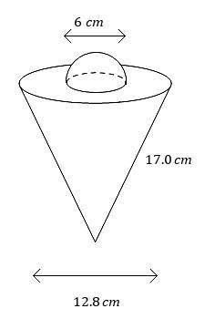 Find the total surface area of the solid shown, correct to the nearest cm2