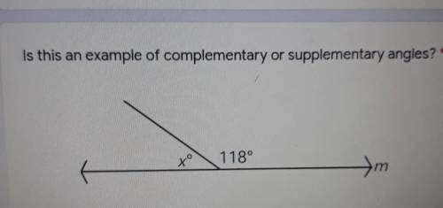 Is this an example of complementary or supplementary angles?