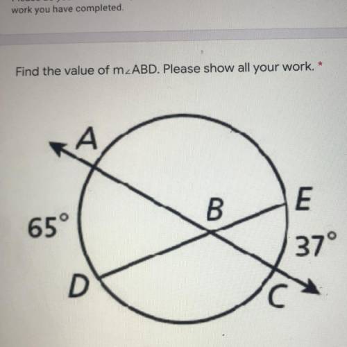FIND THE VALUE OF  M< ABD