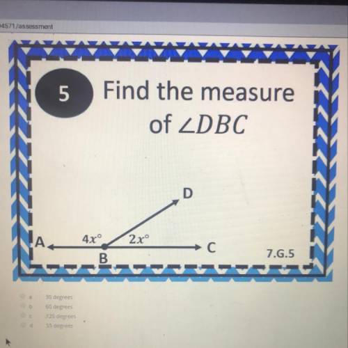 Find the measure of dbc