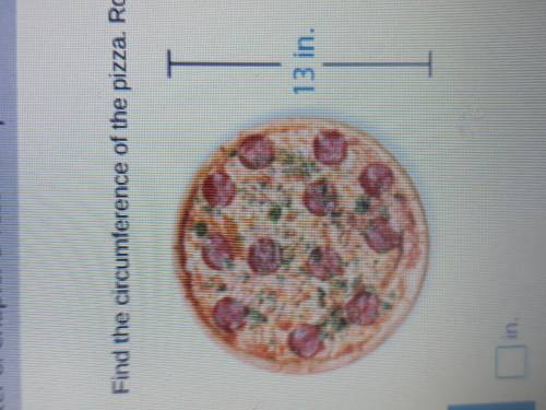 Find the Circumference of the pizza. Round your answer to the nearest hundredth. 13 in.