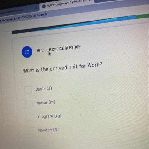 What is the derived unit for work