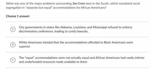 What was one of the major problems surrounding Jim Crow laws in the South, which mandated racial se