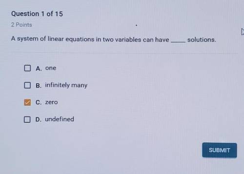A system of linear equations in two variables can have _____ solutions.