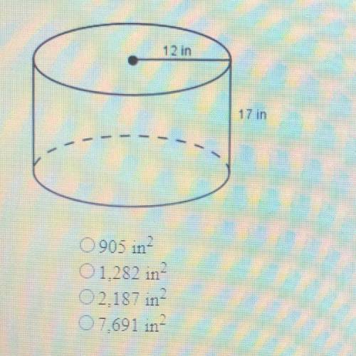 Find the surface area of the cylinder to the nearest whole number. The figure is not drawn to scale