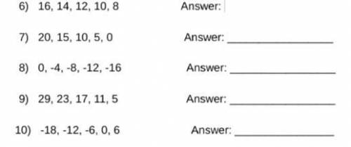 PLEASE HELP! Look at the sequence of numbers in each question and write the expression using n (fin