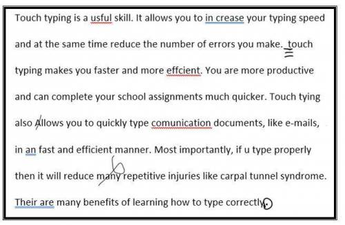 1. Review the paragraph below for proofreading errors. Remember that built-in spelling and grammar