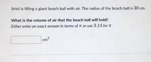 What is the volume of air that the beach ball will hold