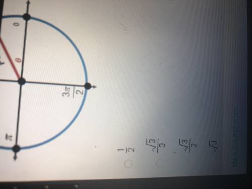 What is the value of tan0 in the unit circle below