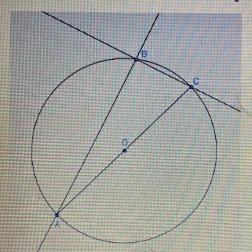 In the diagram. Ac is a diameter of circle O. If the slope of BC is 1/2 what is the slope of AB? A.