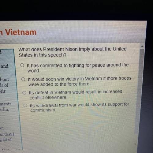 What does president nixon imply about the united states in the speech