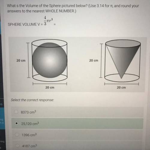 What’s the volume of the sphere