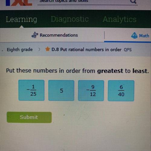 Put in order rational numbers please hurry
